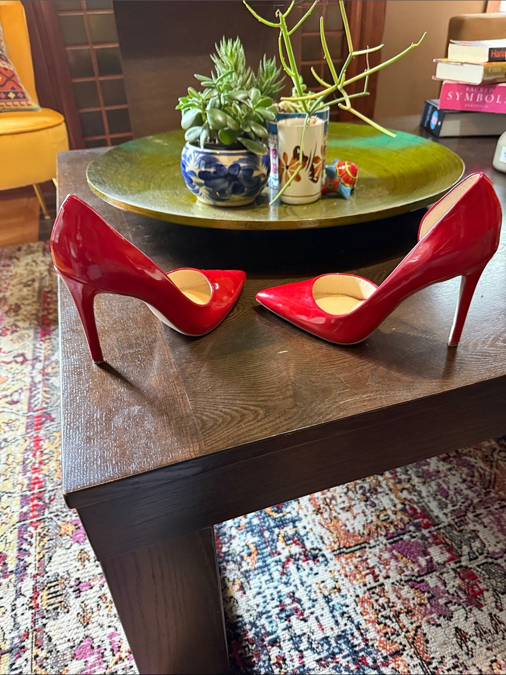 Jessica Simpson Red Patent Pointed-Toe Stiletto Pumps - Picture 8 of 12